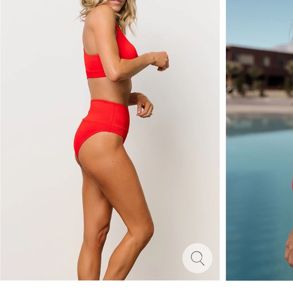 Baltic Born Del Mar Red Ribbed Bikini Bottom - Picture 3 of 5